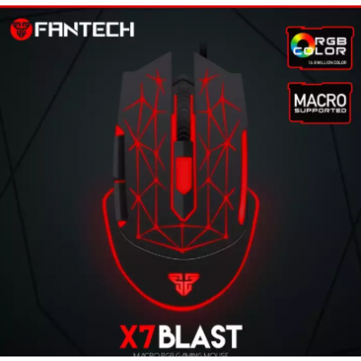 Fantech X7 BLAST Macro RGB 4800DPI Optical 6D USB Wired Pro Gaming Mouse - Black